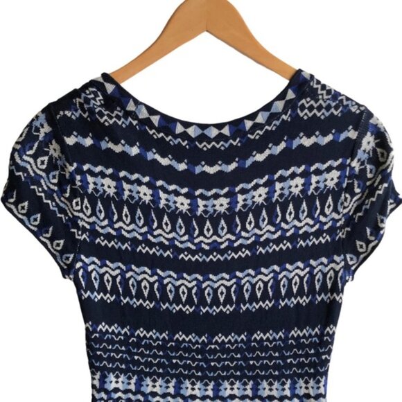 BCBGMaxAzria Hailee Dress Size Medium Blue Gray Silk Cotton Tapestry Jacquard - Picture 6 of 11